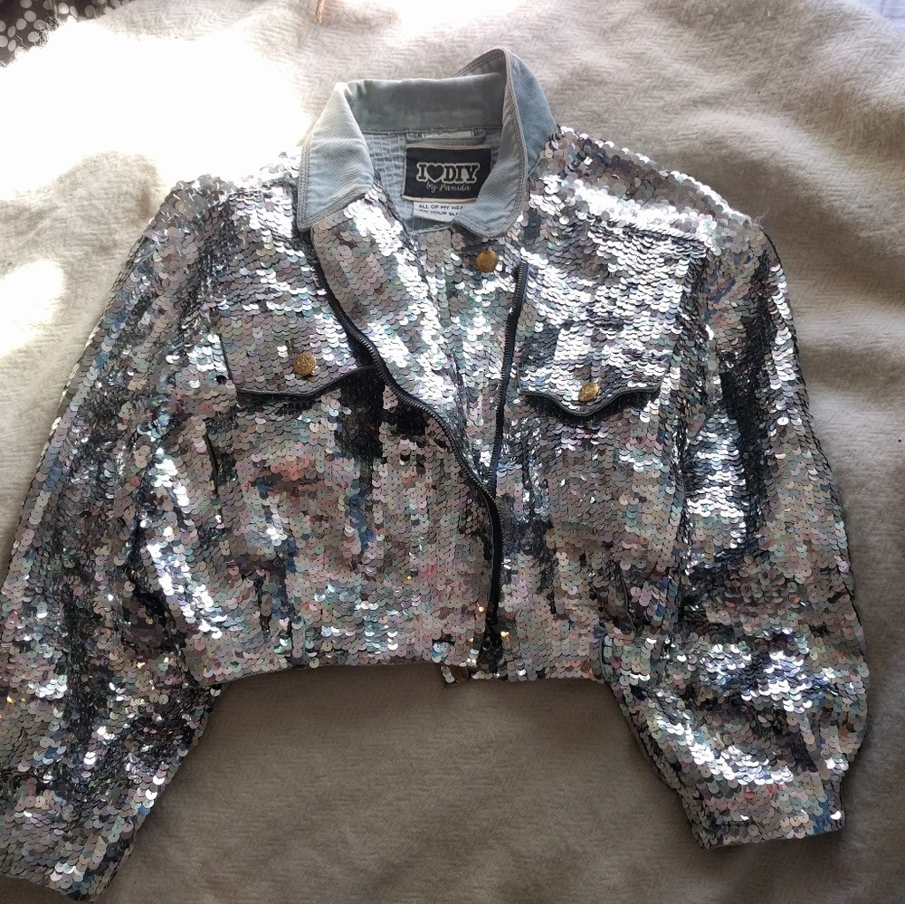 Sequins jean jacket diy